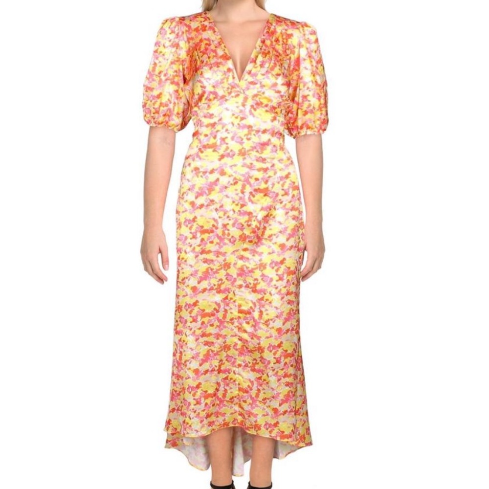 LINI | Amalia Yellow V Neck Dress